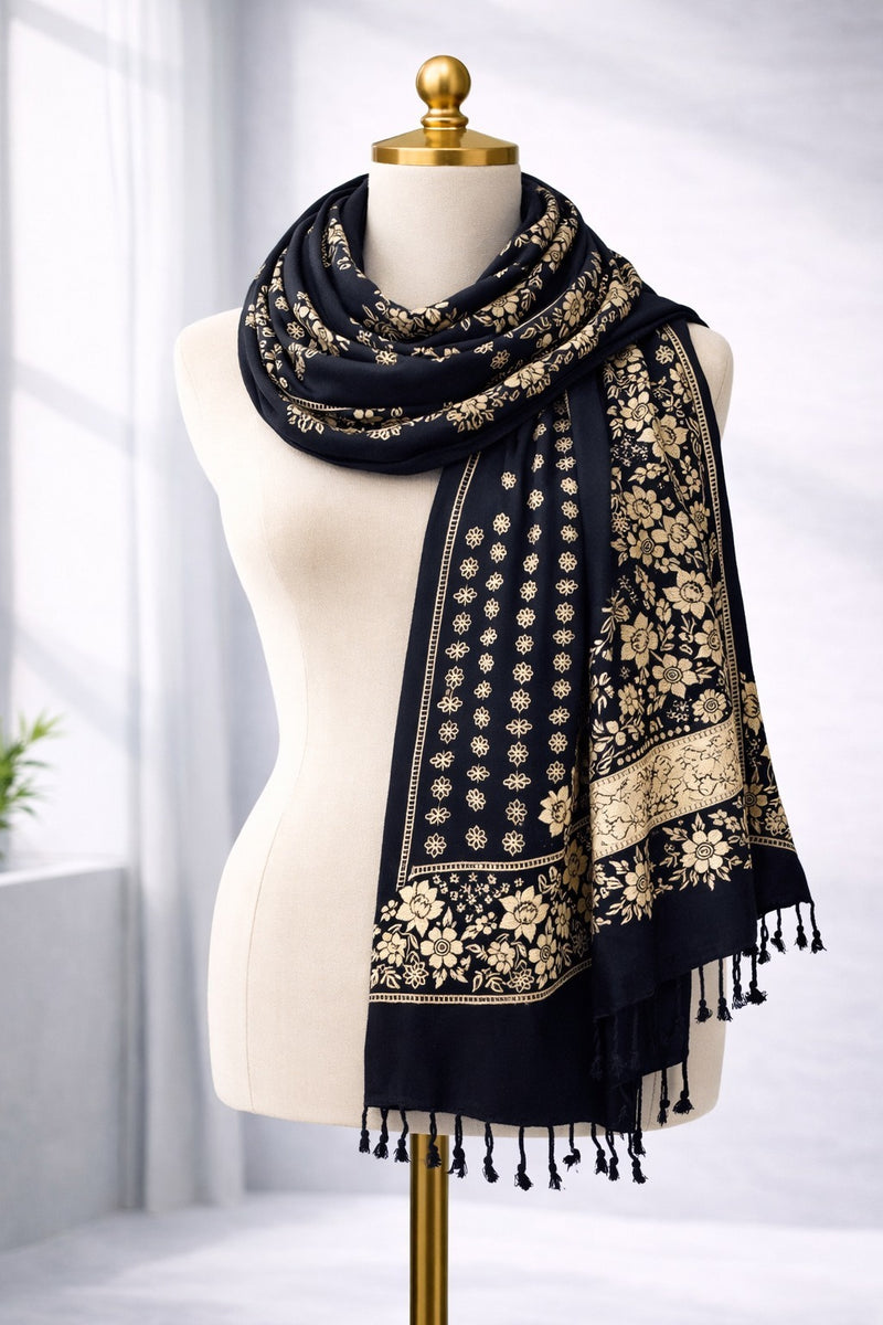 Premium Designer Floral Scarf for Women | Soft Lightweight Ethnic Wrap
