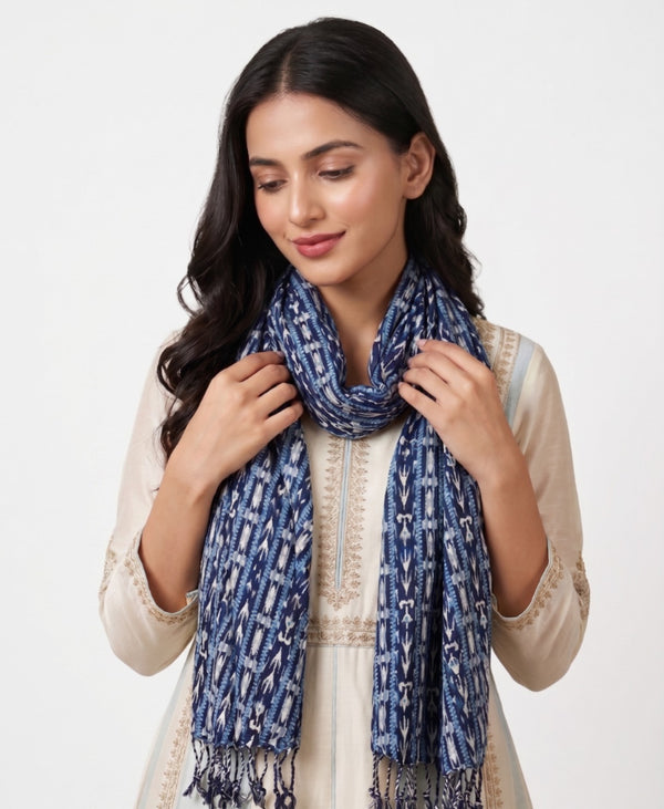 Premium Ikat Pattern Scarf for Women | Soft Lightweight Everyday Elegant Wrap