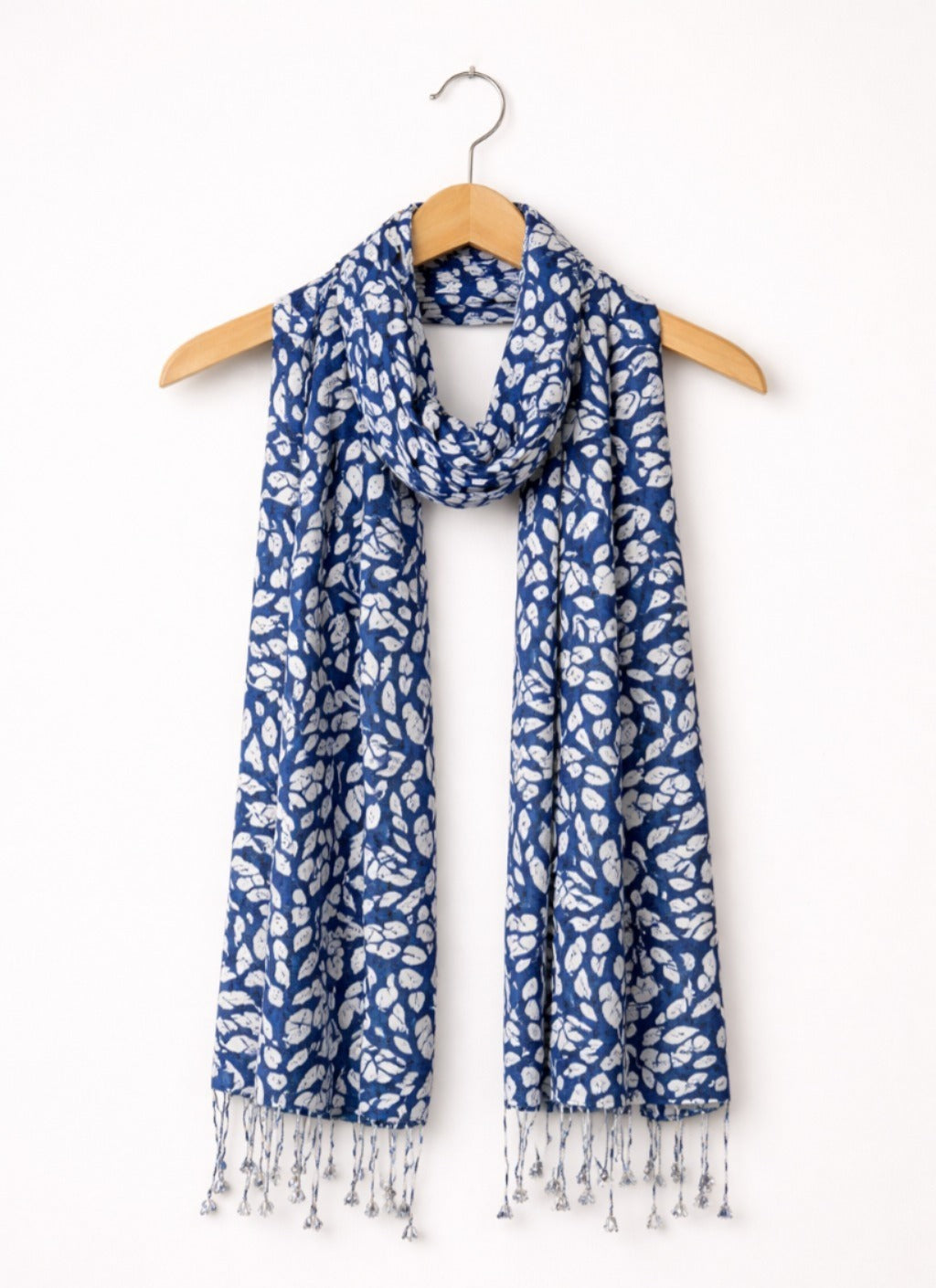 Elegant Indigo Floral Printed Scarf for Women | Soft Lightweight Premium Dupatta
