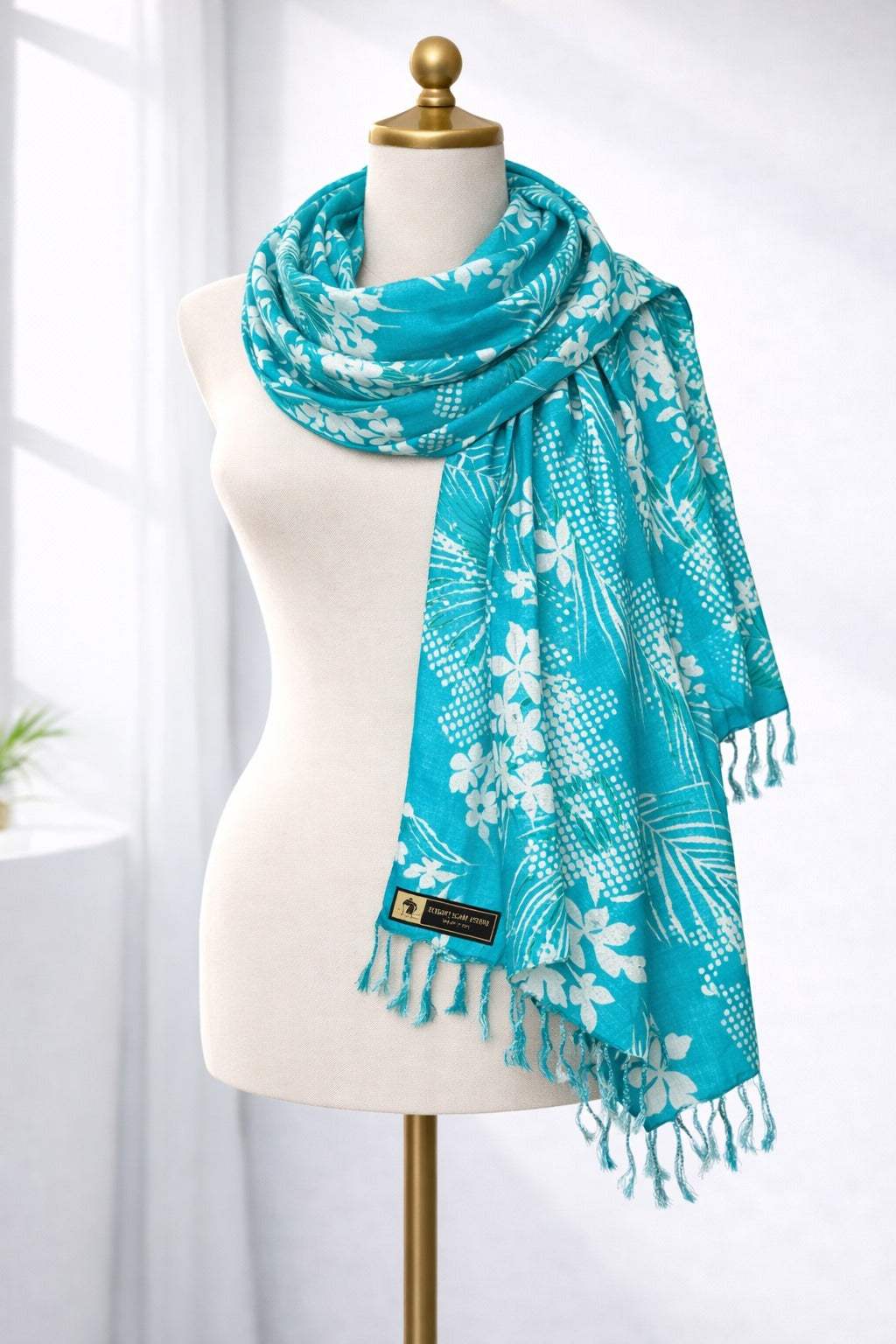 Elegant Floral Print Satin Scarf for Women | Soft Lightweight Fashion Wrap