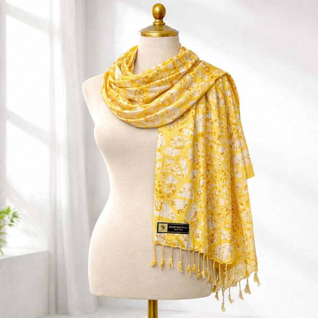 Stylish Abstract Print Satin Scarf for Women | Soft Lightweight Designer Wrap