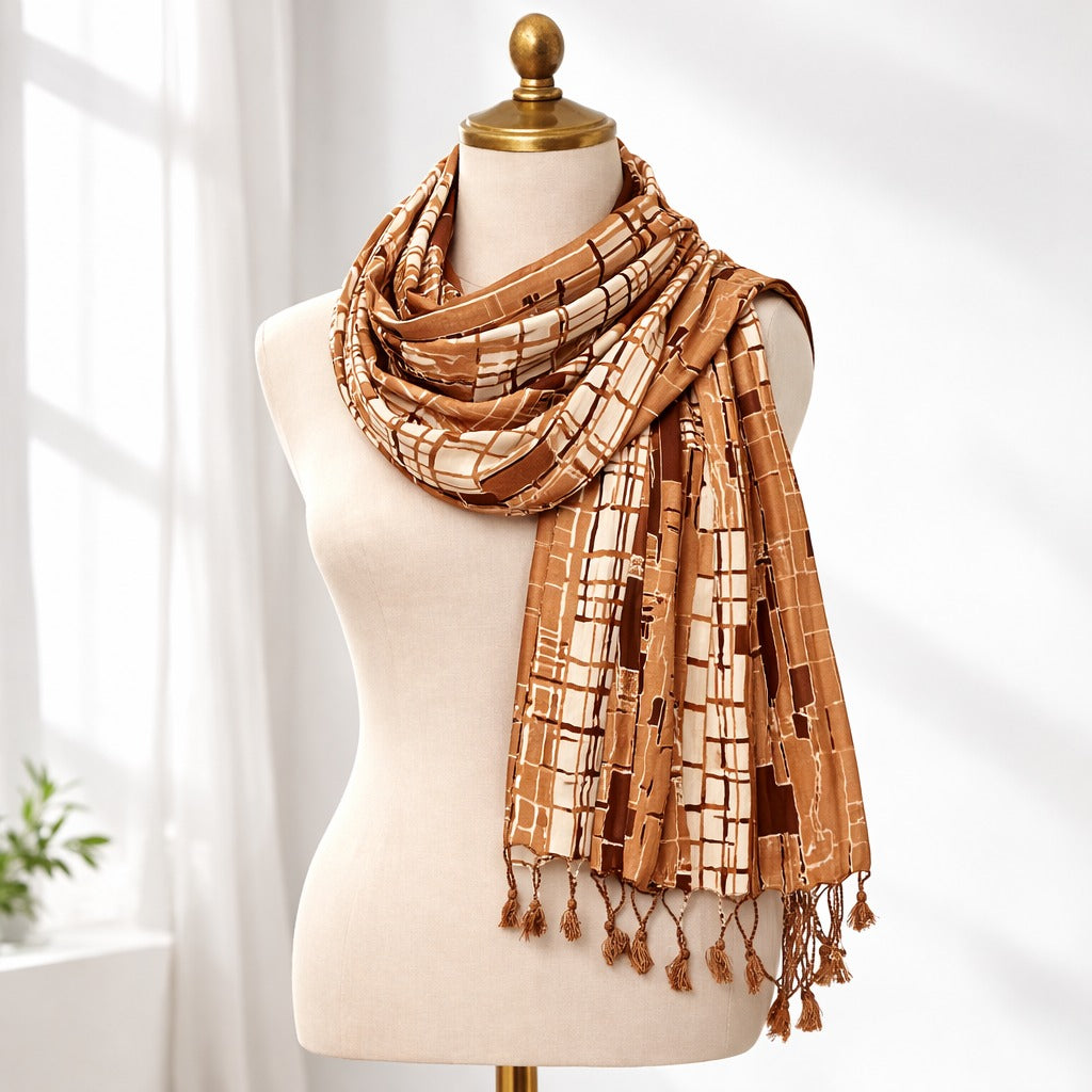 Premium Satin Printed Scarf for Women | Soft Lightweight Stylish Fashion Wrap