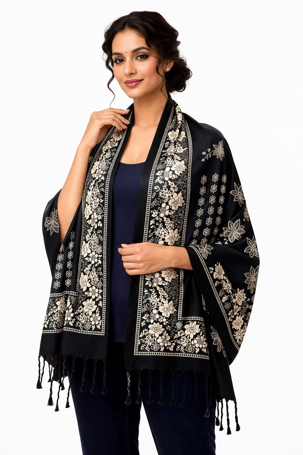 Premium Designer Floral Scarf for Women | Soft Lightweight Ethnic Wrap