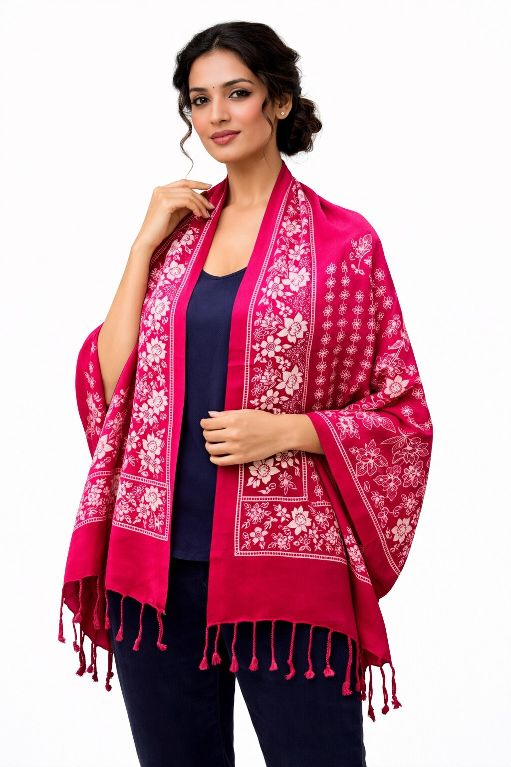Premium Designer Floral Scarf for Women | Soft Lightweight Ethnic Wrap