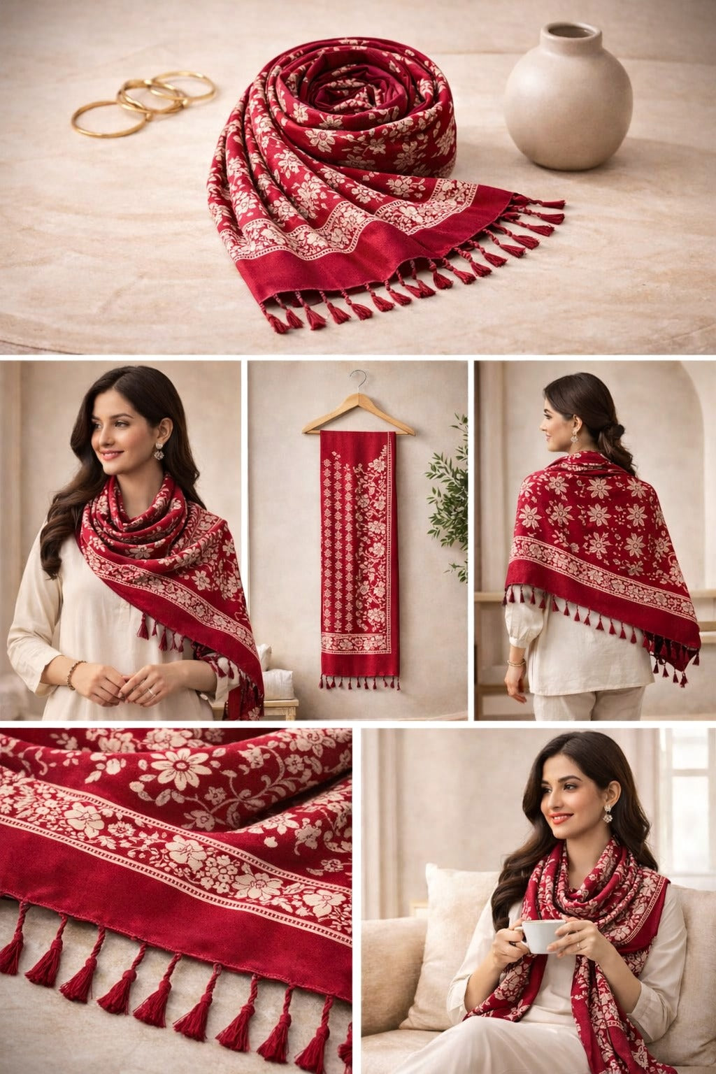 Premium Designer Floral Scarf for Women | Soft Lightweight Ethnic Wrap