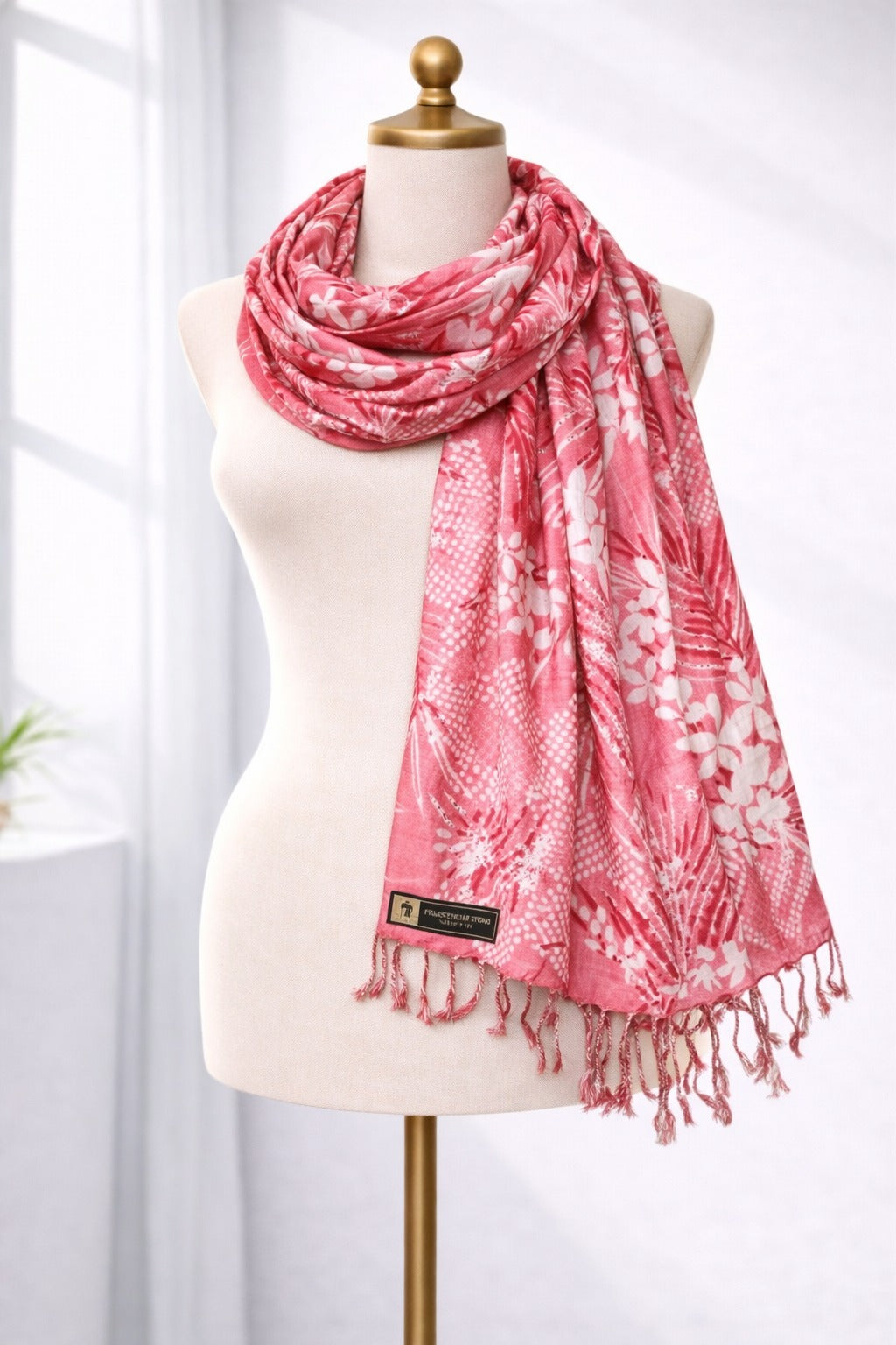 Premium Floral Printed Cotton Scarf for Women | Soft Lightweight Stylish Stole with Tassels