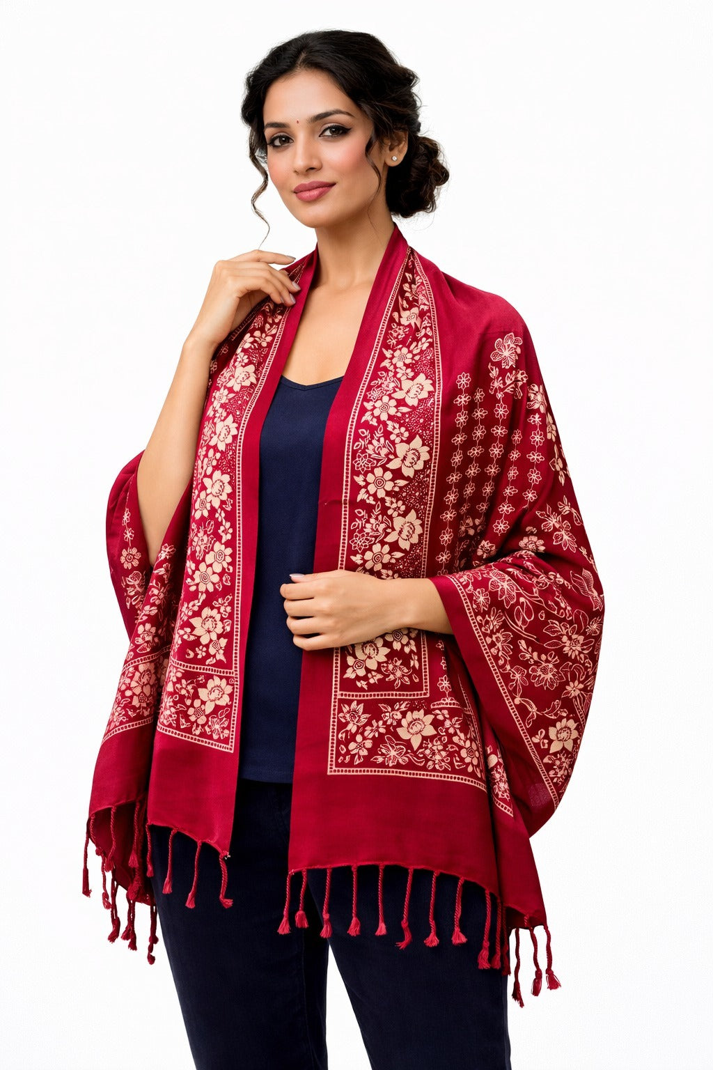 Premium Designer Floral Scarf for Women | Soft Lightweight Ethnic Wrap