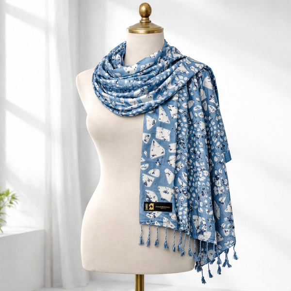 Stylish Abstract Print Satin Scarf for Women | Soft Lightweight Designer Wrap
